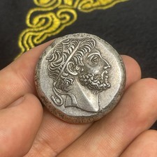 Genuine Large Ancient Roman Greek Solid Bronze Coin Intaglio In Good Condition