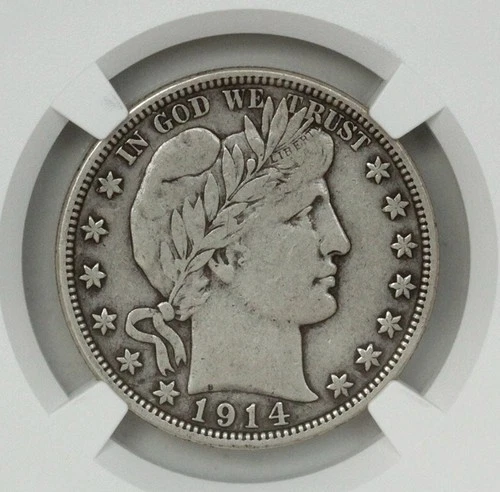 1914 50c Barber Half Dollar - NGC VF35