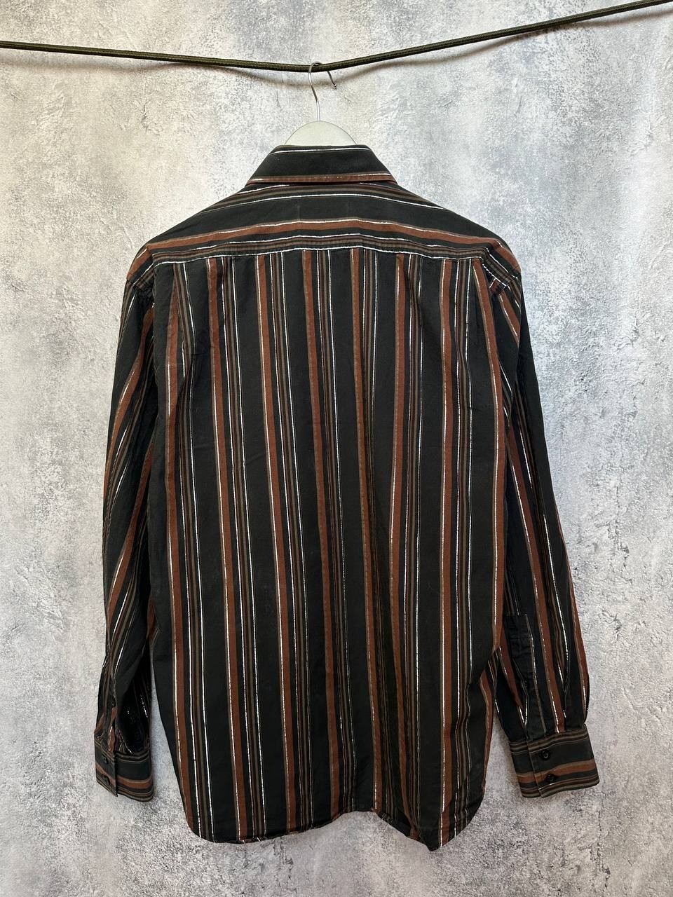 Camicia Yves Saint Laurent retrò YSL vintage a righe filo metallico taglia M