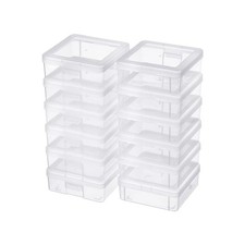12 Pack Storage Containers with Latching Lid 5" x 5"x 1.9" Small Plastic Clea...