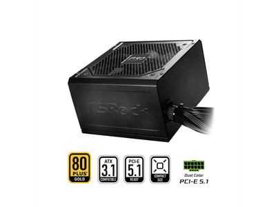 ASRock PRO Series PRO-850G 850 W ATX 3.1 Compatible 80 PLUS GOLD Certified Power