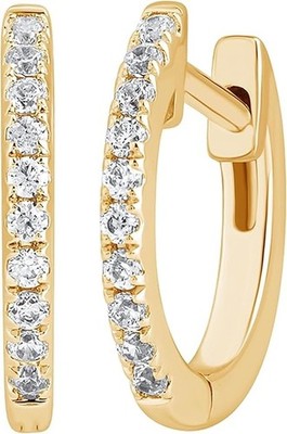 2Ctw Runde Lab-Grown Diamant Ohrringe 10k Gelbgold Huggie Creolen für Damen