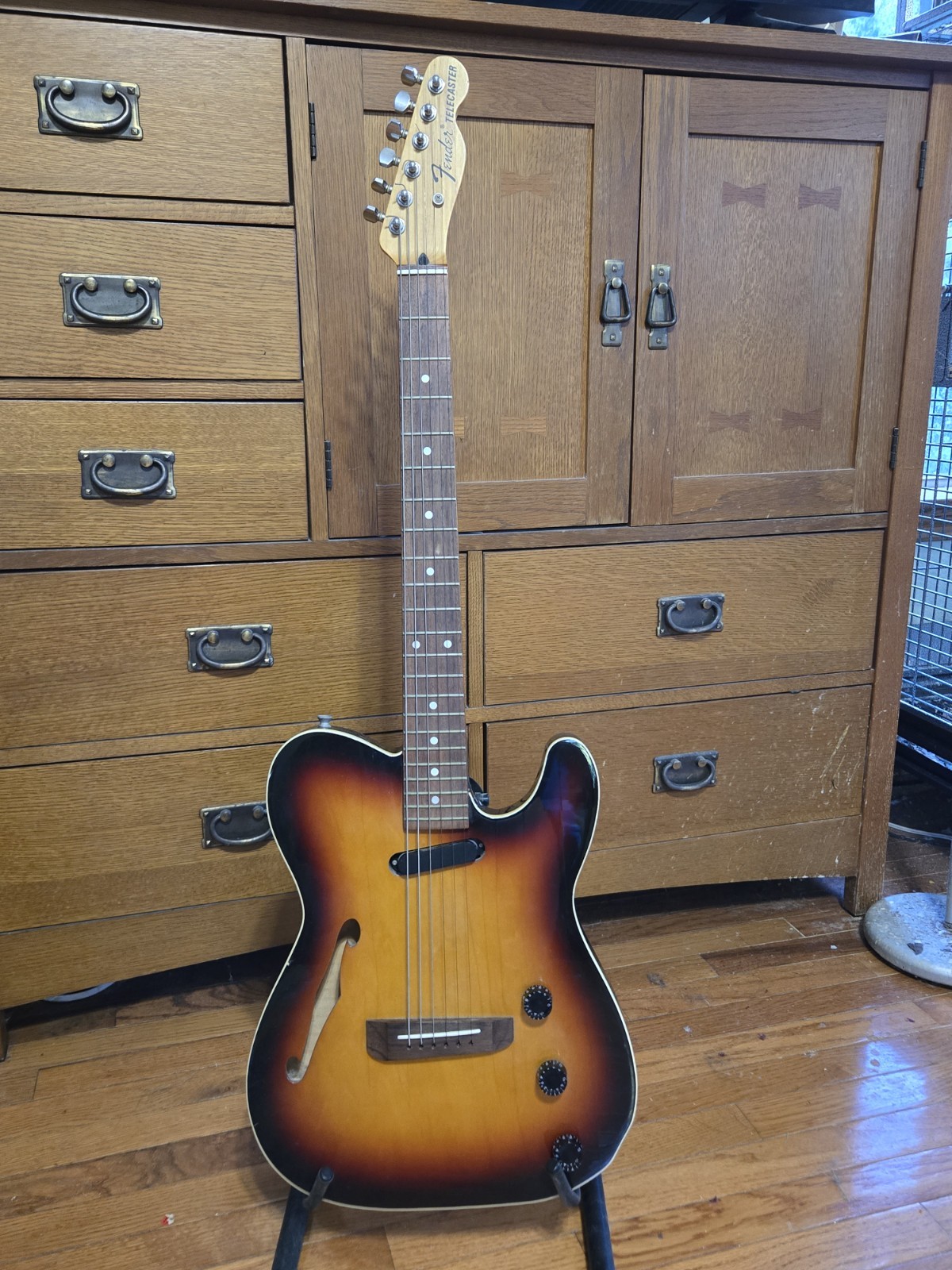Rare 1996 Fender Thinline Telecaster TLAC-100 Sunburst, Piezo 50th Anniversary