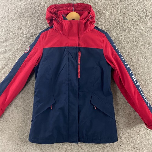TOMMY HILFIGER 3-IN-1 All Weather System Jacket Womens Medium Hooded Rain Coat - Picture 8 of 19