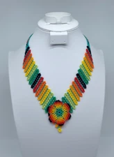 Embera Chami beaded necklace by women of the Colombian indigenous tribe 2023