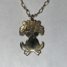 Vintage Park Lane Figural Enamel Lion Pendant Necklace
