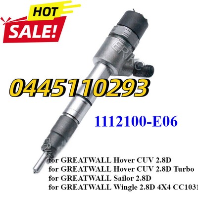 0445110293 Common Rail Diesel Injector 1112100-E06 for  GREATWALL Hover