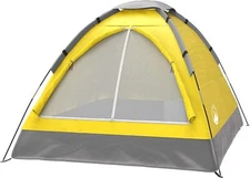 Wakeman Outdoors 2 Person Camping Tent (Yellow) – Lightweight with Rain Fly & 