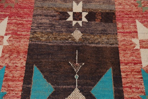 Geometric Moroccan Oriental Area Rug Wool Hand-knotted 9x13 Living Room Carpet - Picture 4 of 12