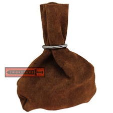 Genuine Brown Leather Medieval Coin Purse Lord's Money Bag Noble's Belt Pouch
