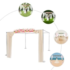Silver Outdoor Wedding Backdrop Stand Kit Party Adjustable 4 Post Hardware Kit