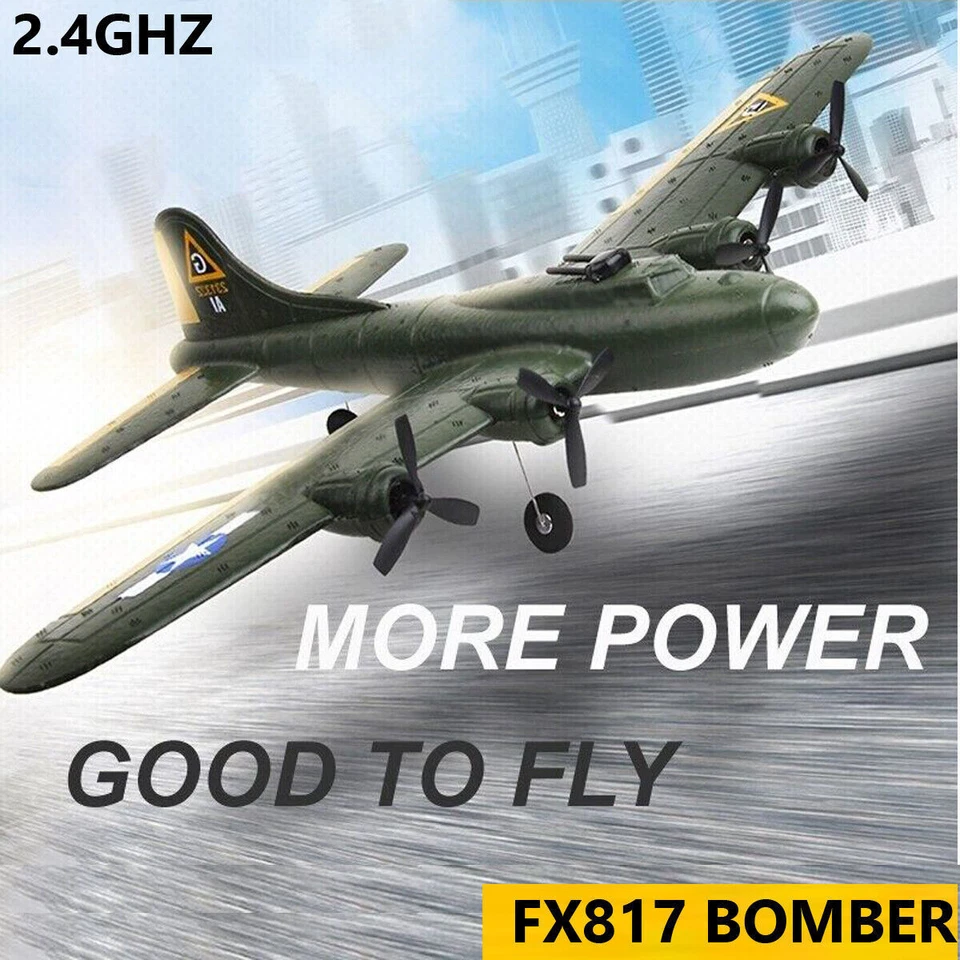 2.4G RC Remote Plane Bomber Glider Fixed-Wing B17 Fighter Toy RTF Drop-Resistant - Image 3 of 4