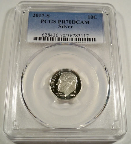 2017-S 10c SILVER PCGS PR70DCAM ROOSEVELT DIME PROOF DEEP CAMEO PR 70 DC