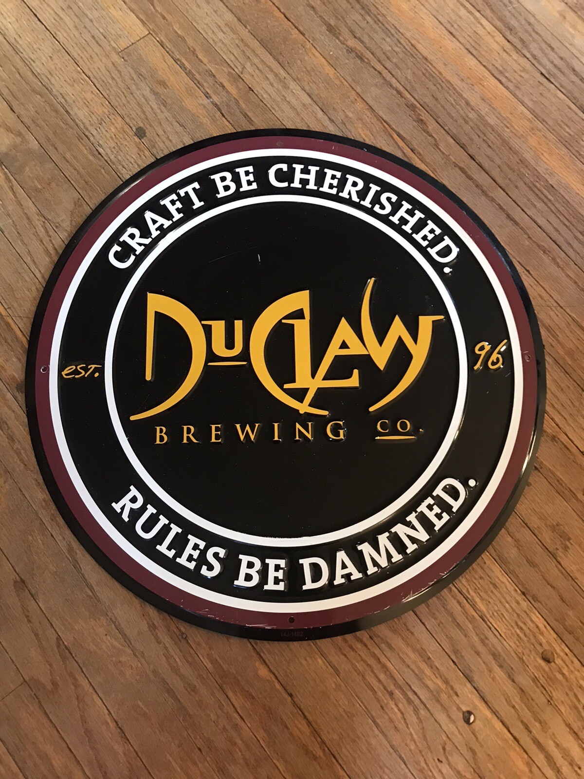 DUCLAW BREWING CO METAL BAR SIGN Beer Tin Tacker Craft Cherished Rules