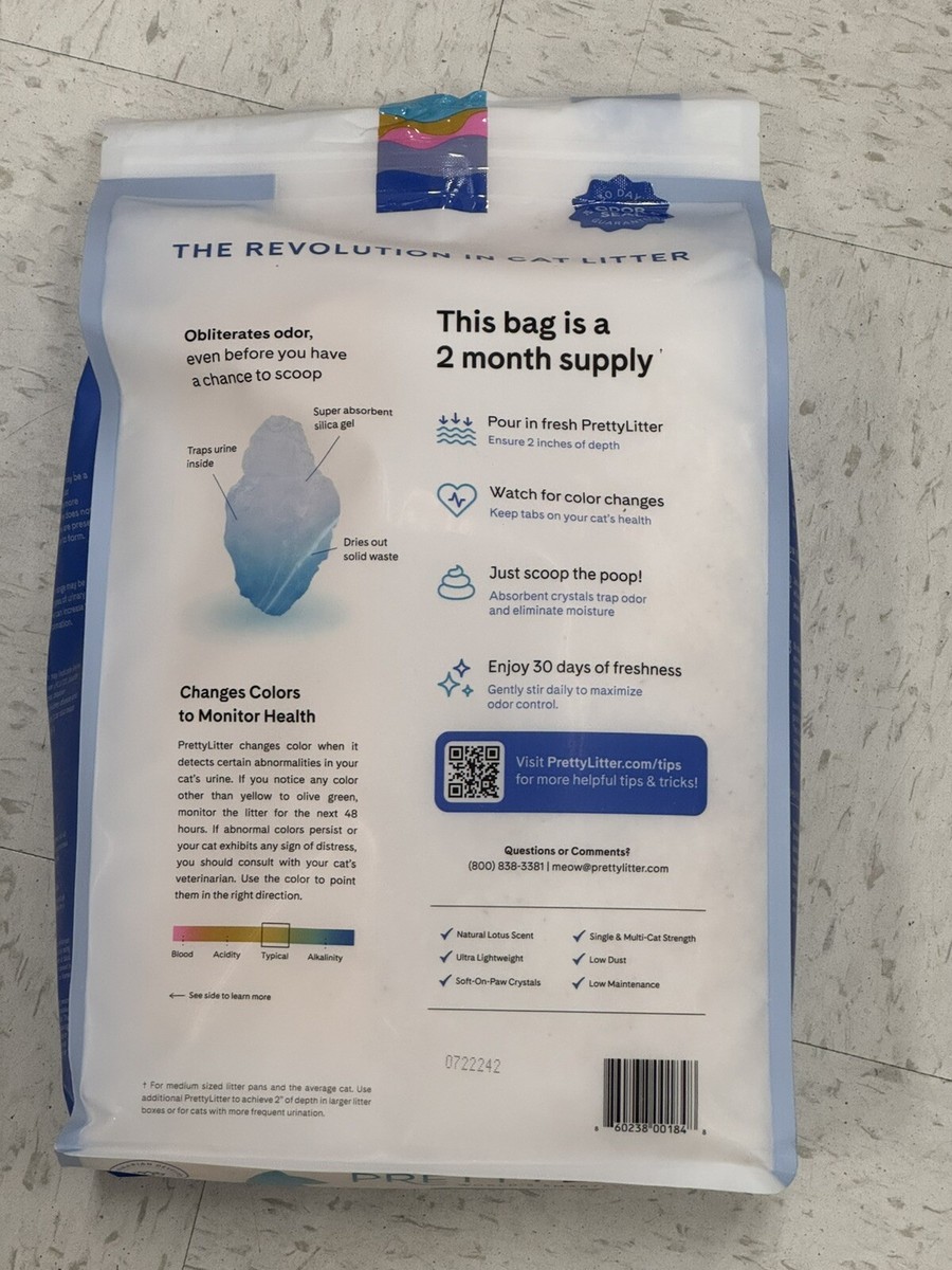 Non-clumping Odor Control Litter PrettyLitter Health Monitoring Cat ...
