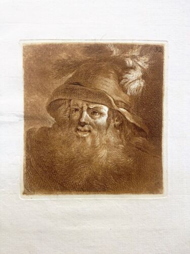 PARMA. BENIGN BOSSI 1755."MAN WITH BEARD AND HAT.Original Aquaforte.Emilia " - Picture 1 of 1