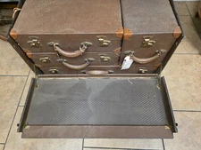 Vintage Milwaukee Stamping Co. Wardrobe Steamer Trunk with Keys & MautoLock Syst