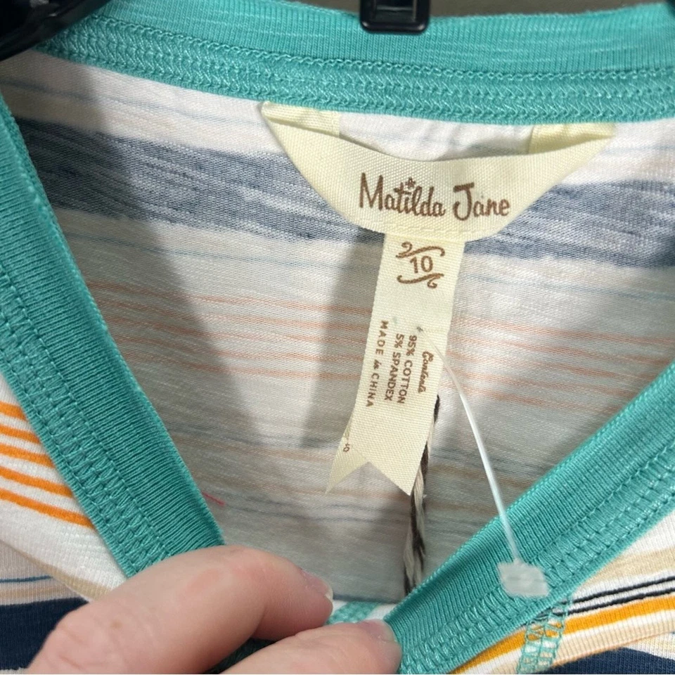 Новый с Ярлыками Matilda Jane мальчиков лучший Summer когда-либо в полоску рубашка без рукавов размер 10 - Изображение 4 из 4