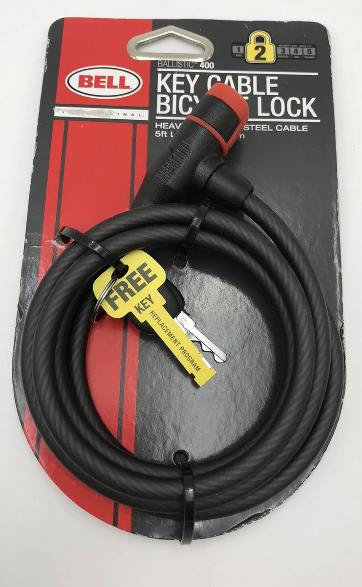Bell Ballistic 400 Key Cable Bike Lock 5ft x 8mm HD Steel Core