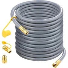 15/25/36/48 FT Natural Gas Hose 1/2" Low Pressure Gas Hose 3/8" Conversion Kit