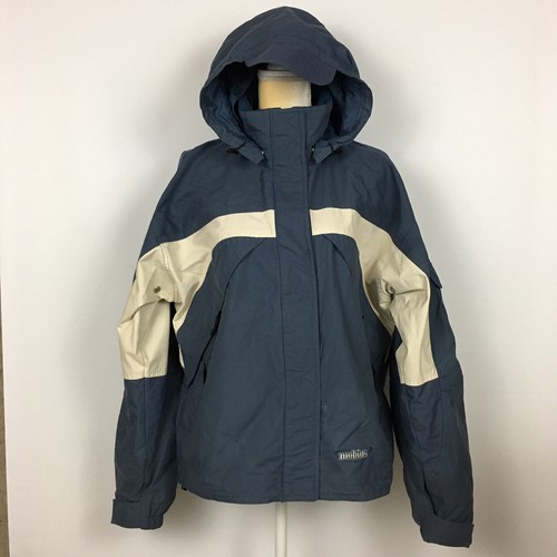 Mobius para Mujer Abrigo Chaqueta De Esquí Talla 10 Azul Blanca Nieve Falda  Con Capucha Cremallera Completa | eBay