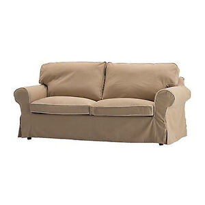 Details Zu Ikea Ektorp Slipcover 2 Seat Loveseat Sofa Cover Idemo Beige With Piping Cotton