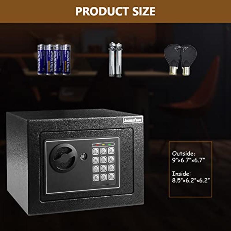 Fire Resistant Money Safe Box W/ Sensor Light Alloy Steel Electronic