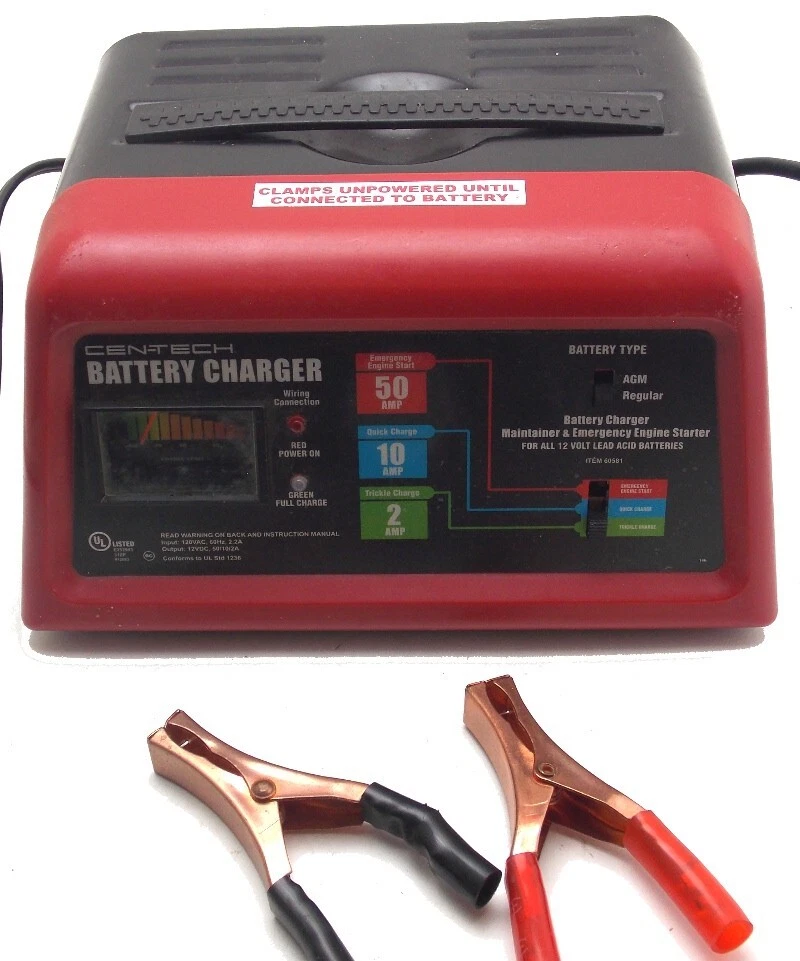 Cen-Tech 2 /10/50 Amp 12 Volt Battery Charger Maintainer 60581 Lightly Used