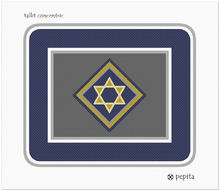Tallit Concentric Needlepoint Kit or Canvas (Jewish/Judaica/Tallit Bag