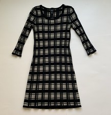 Black & grey plaid sweater - S