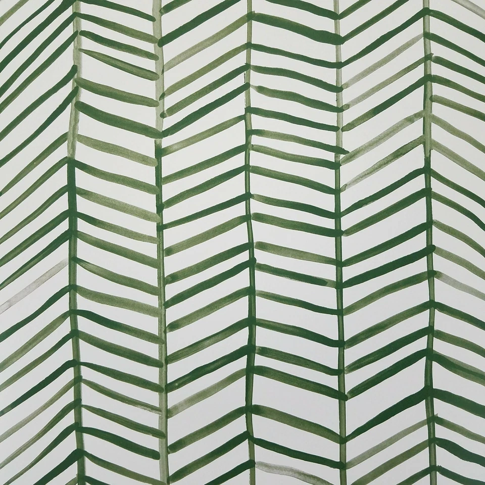 7 ROLL LOT Cat Coquillette Green Herringbone Peel and Stick Wallpaper - Image 4 of 4