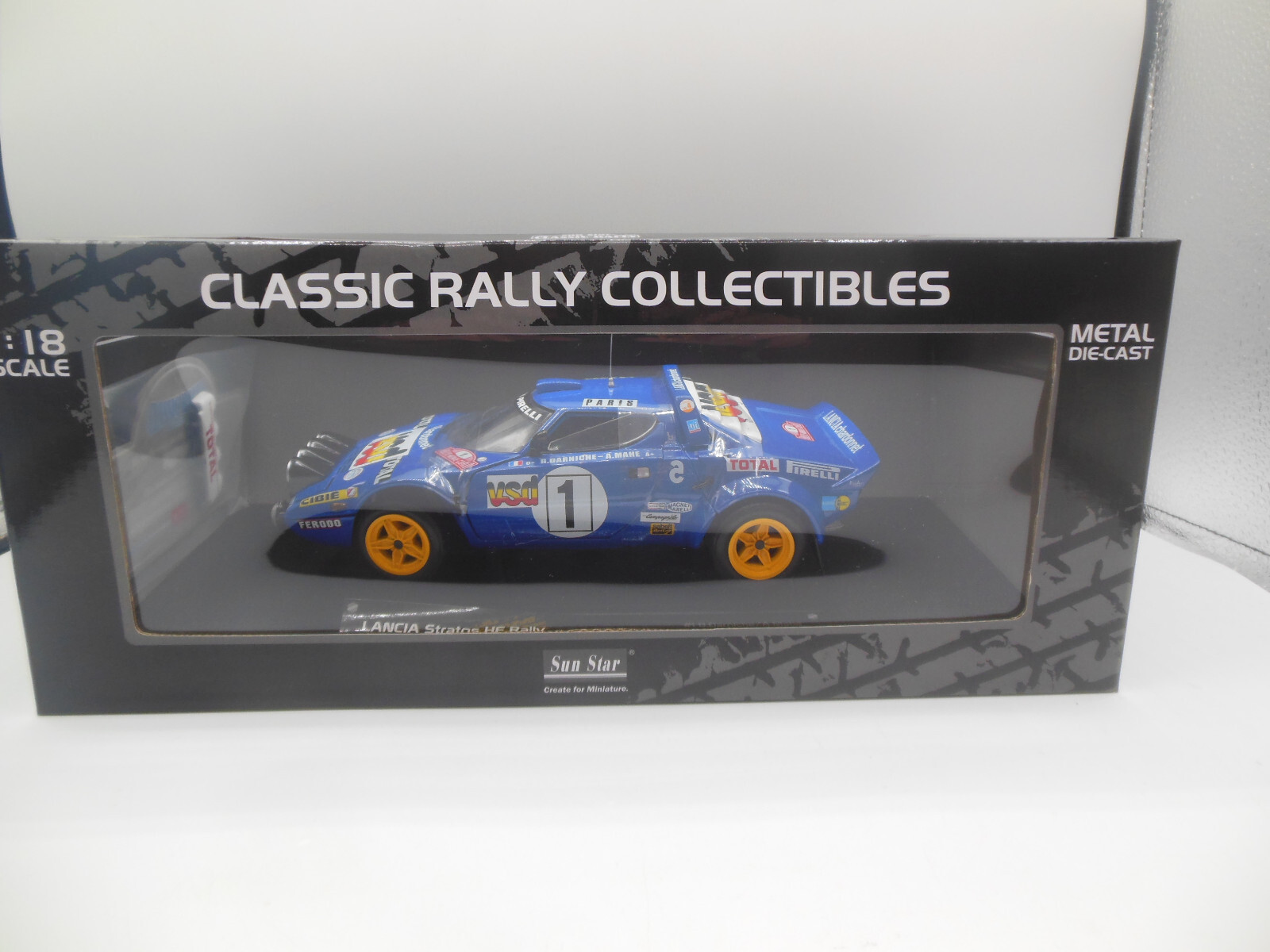 SunStar 4519 1980 Lancia Stratos HF Rally Rn. 1 2nd Rallye Monte Carlo 1:18 Sca