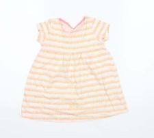 F&F M&auml;dchen orange Baumwollmischung T-Shirt Kleid Gr&ouml;&szlig;e 12-18 Monate