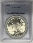 1923 Peace Silver Dollar Coin PCGS MS 62 (49) S