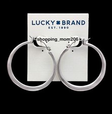 Lucky Brand Silver Tone Hoop Earrings