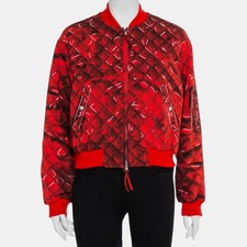 Moschino Couture Red Trompe-l'oeil Printed Bomber Jacket M