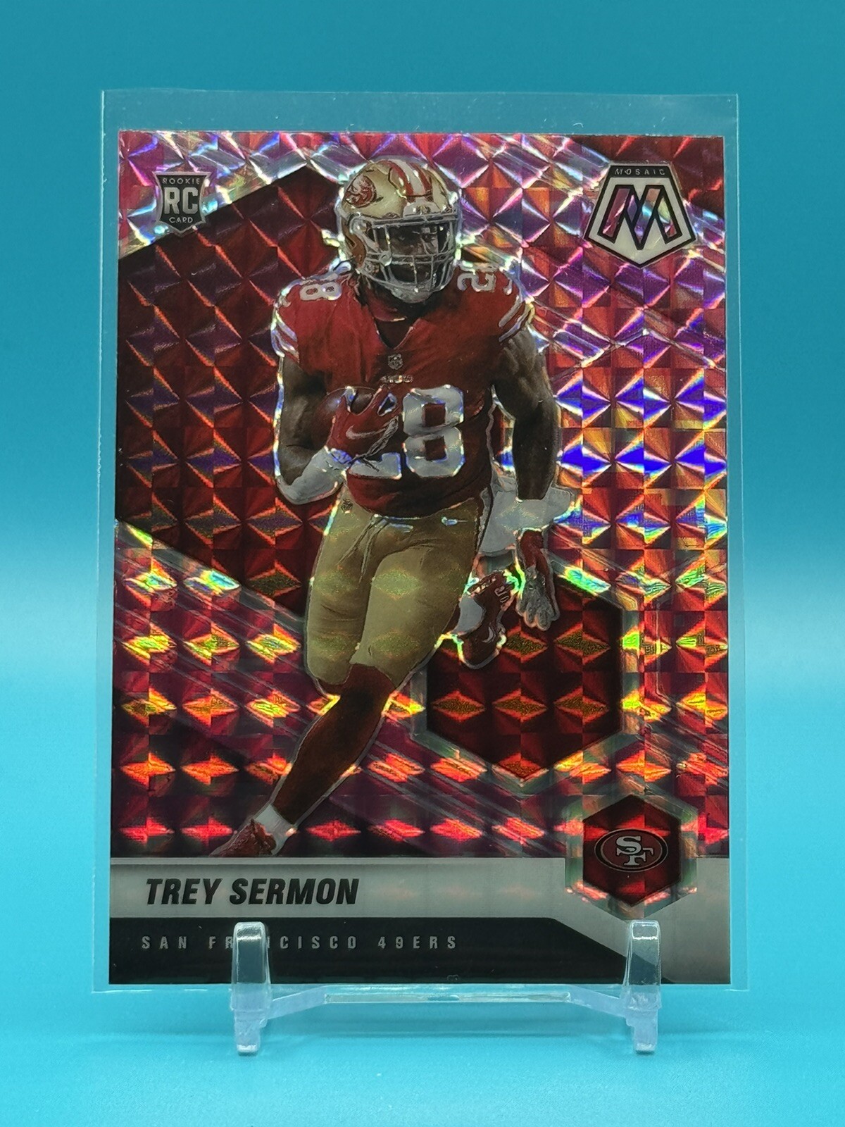 2021 Mosaic -Trey Sermon #324 Pink Camo Mosaic Rookie 49ers RC