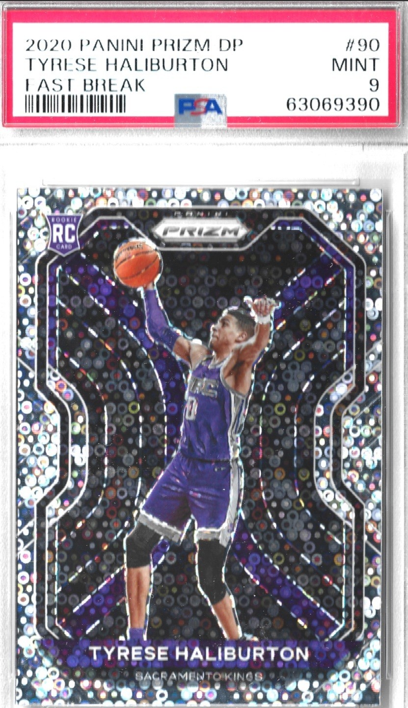 2020 Prizm Tyrese Haliburton #262 Silver Disco Rookie (RC) PSA Mint 9 Pacers 🔥