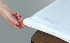 Kwik-Covers 8' Rectangle Plastic Table Covers 30" x 96", Bundle of 5 White 