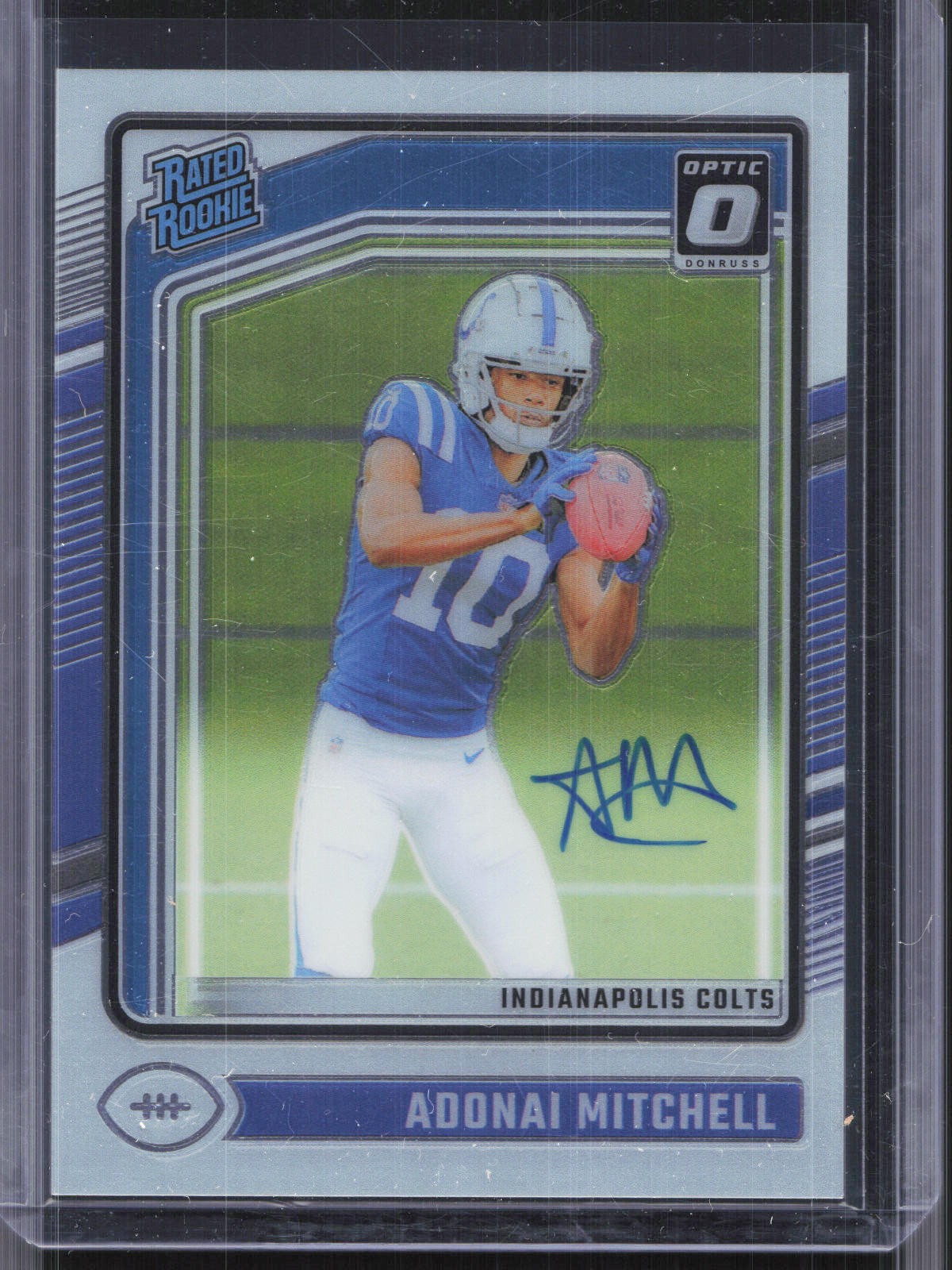 2024 Donruss Optic #203 Adonai Mitchell Rated Rookie Auto #/325