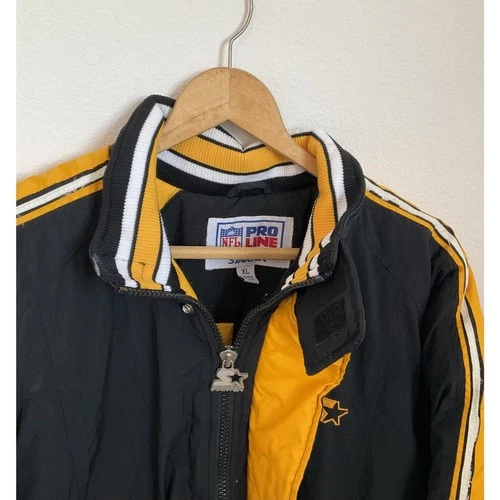 Vintage 90s Starter Pro Line Pittsburgh Steelers Puffer Jacket Big Logo NFL XL image 3