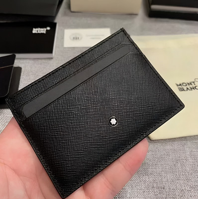 Mont blanc Meisterstück Black Leather 4CC Card Holder Wallet Men s -NIB 2026