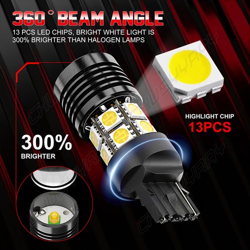 4x 7443 T15 LED Reverse Brake Tail Light Bulbs For Subaru Outback 2005-2014 - Picture 9 of 13
