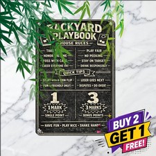 Cornhole Scoreboard Score Keeper Guide Metal Tin Sign Backyard Decor