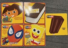 Lot of 5 Mixed Novelty Ice Cream Bar Stickers, Ice Cream Truck Decal 6"x6"