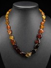 Collier vintage en ambre naturel multicolore – 45 cm – 11,2 g