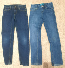  2 PAIRS OF GIRLS SKINNY BLUE JEANS-OLD NAVY-SIZE 10 S-SLIM-FADED GLORY-PANTS