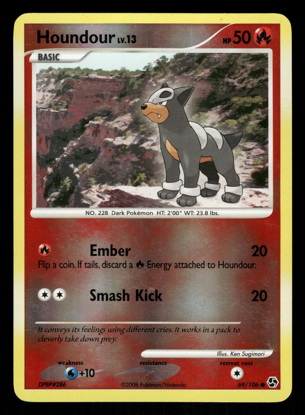 Pokemon Houndour Common Great Encounters 69/106 LP Reverse Holo