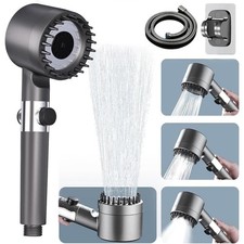 3 Modes Shower Head with Filter High Pressure Water Saving Massage Body Scalp UK