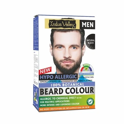 INDUS VALLEY 100% Botanical Hypo Allergic Aqua Beard Colour Black (100g +15ml)